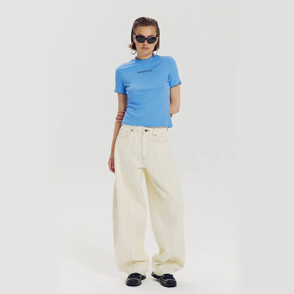 Harper & Yve barrel jeans - crème