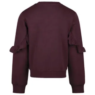 Koko Noko rechtvallende sweater met ruches - donkerpaars Effen, foto 3