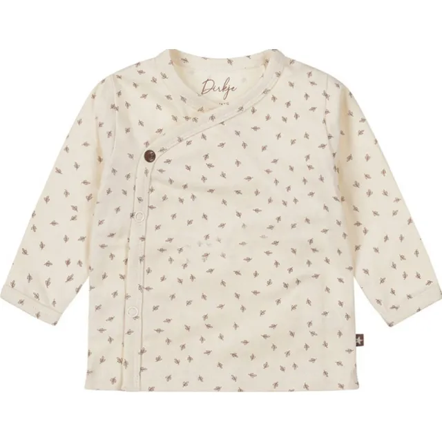 Dirkje longsleeve met all over print ecru bruin, foto 2