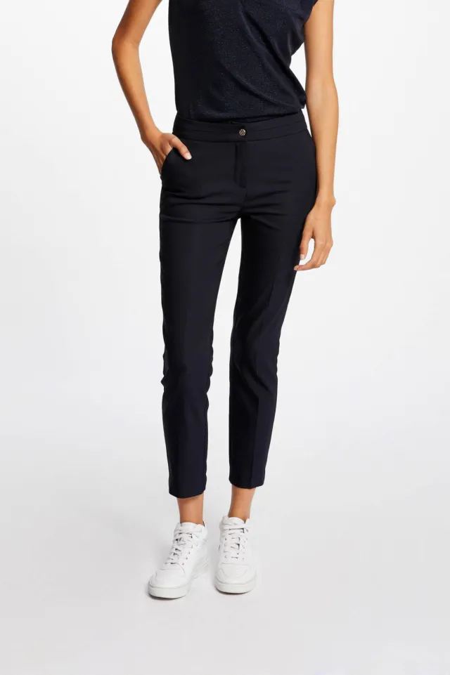 Morgan City cropped pantalon marineblauw, foto 4