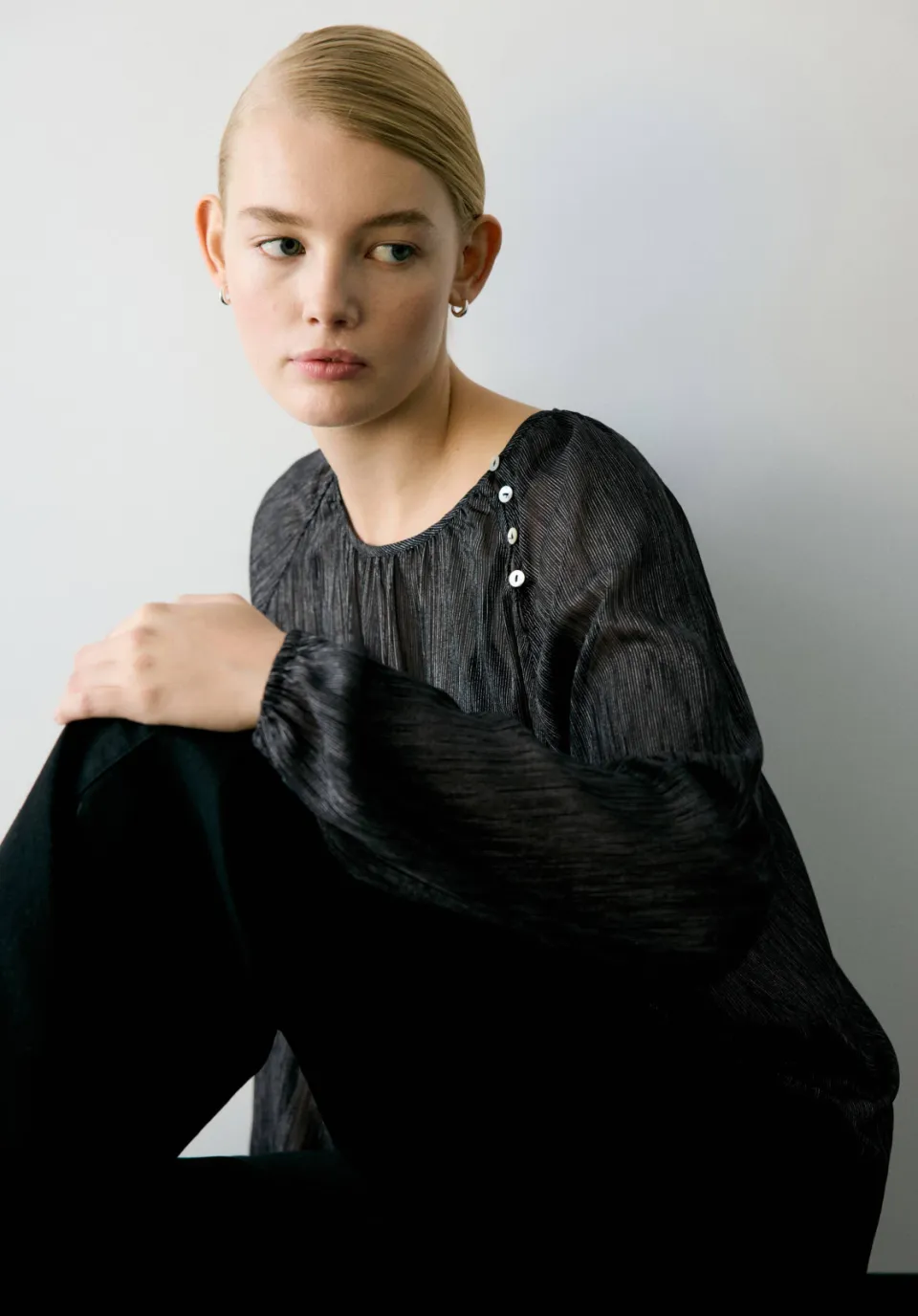 Mango semi-transparante blousetop zwart, foto 3