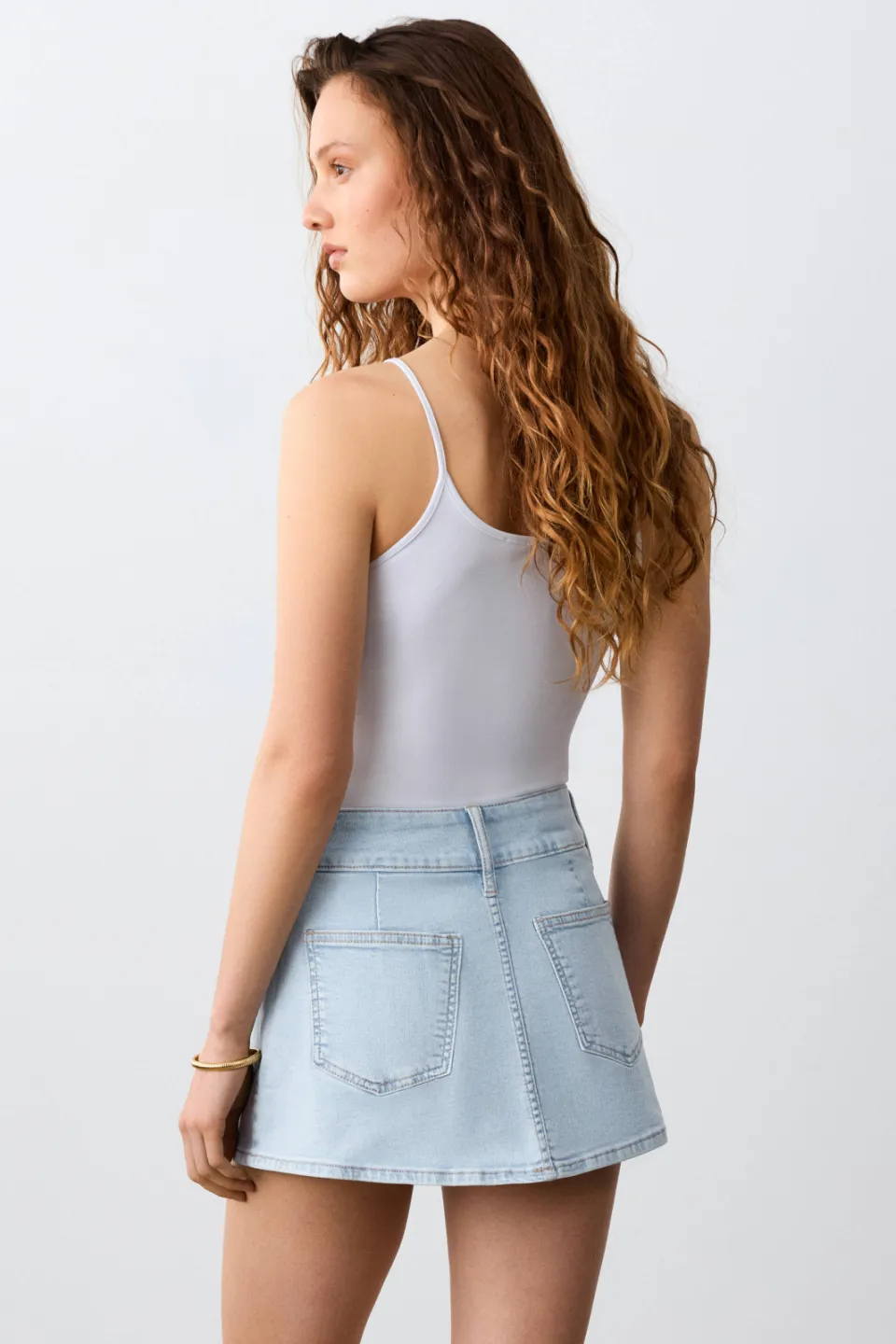 Mango spijkerrok lichtblauw light blue denim, foto 5