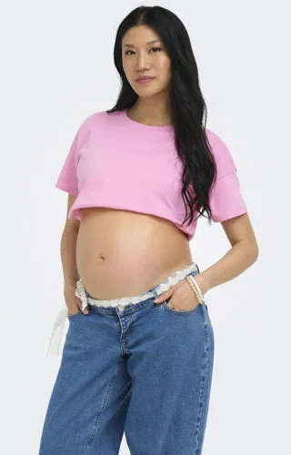 Only zwangerschaps T-shirt roze, foto 6