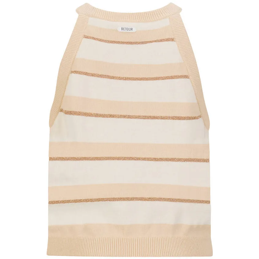 Retour Jeans gestreepte haltertop beige, foto 2