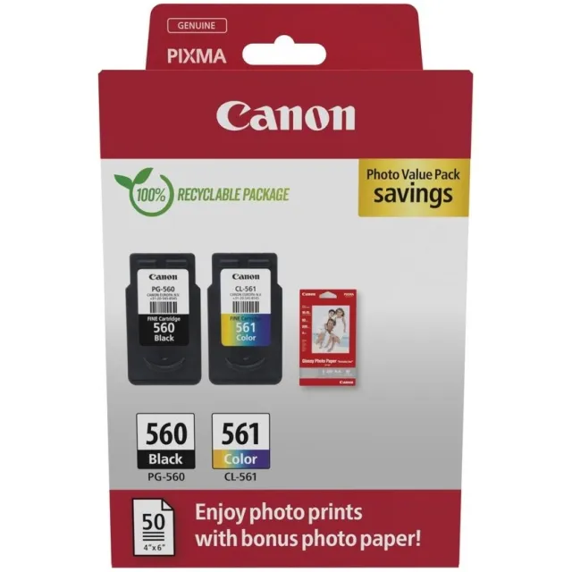 Canon PG-560/CL-561 inktcartridges set met fotopapier, foto 2