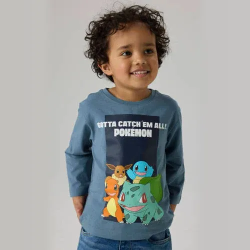 NAME IT MINI Pokémon longsleeve met print blauw, foto 3