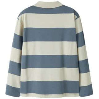 NAME IT KIDS rechtvallende gestreepte polo - blauw Jongens Katoen Polokraag, foto 2