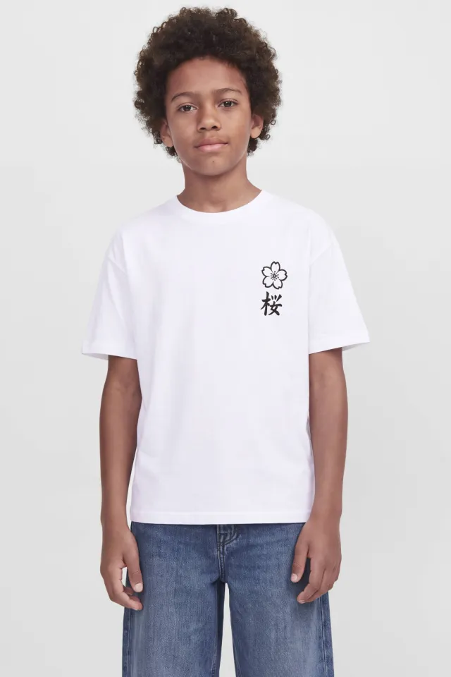 Jack & Jones rechtvallend t-shirt met backprint wit