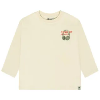 Daily7 rechtvallende longsleeve met backprint beige, foto 2