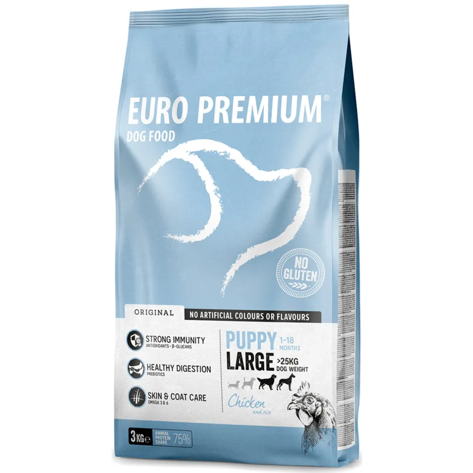 Euro Premium Euro-Premium Puppy Large Kip - Rijst 3 kg