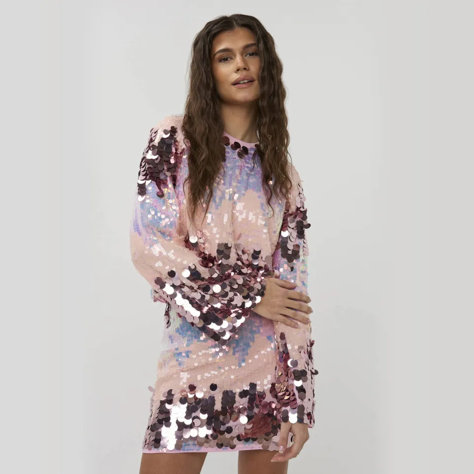 Studio AMAYA korte rok met pailletten roze, foto 3