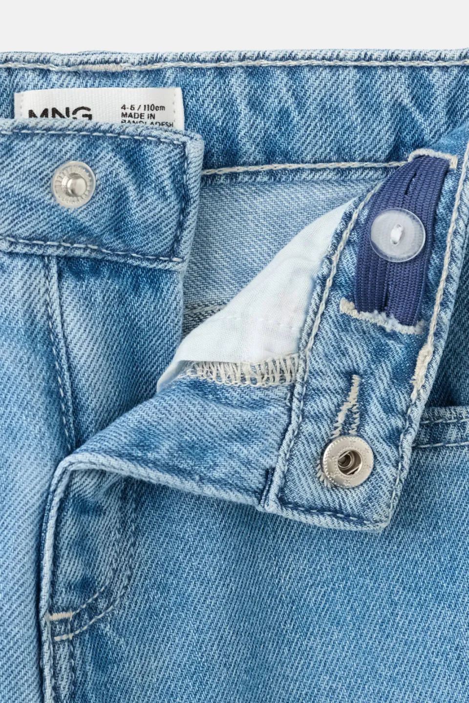 Mango Kids wide leg gebloemde jeans - lichtblauw, foto 3