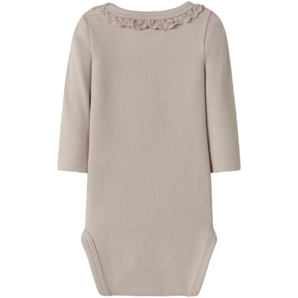 Lil' Atelier BABY romper lichtroze Meisjes Stretchkatoen Ronde hals Effen, foto 2