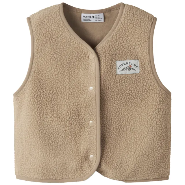 NAME IT Owe Slim teddy gilet beige, foto 2