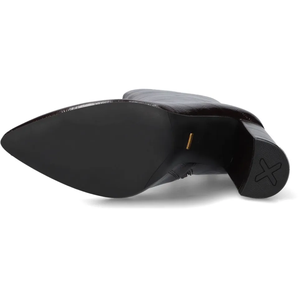 Mexx Vida Indy imitatieleren enkellaarzen met blokhak - donkerbruin, foto 7