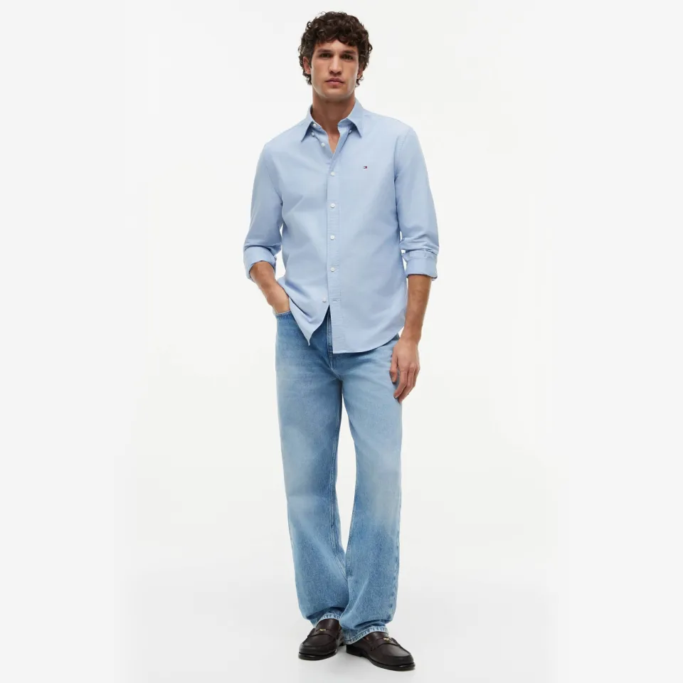 Tommy Hilfiger overhemd HERITAGE OXFORD shirt blue