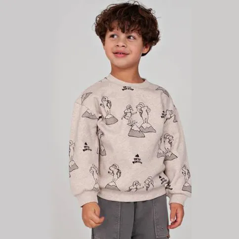 Sturdy relaxed fit sweater Mountain top offwhite/zwart, foto 5
