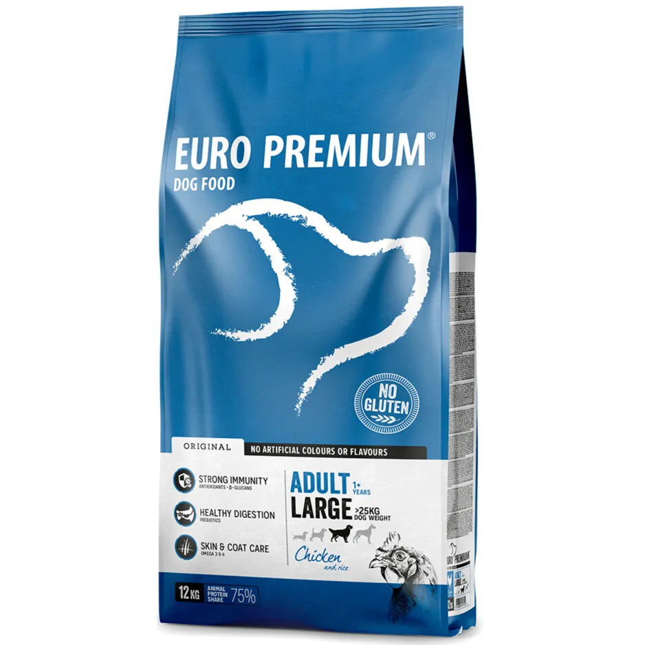 Euro Premium Adult Large hondenvoer kip & rijst 12 kg, foto 3