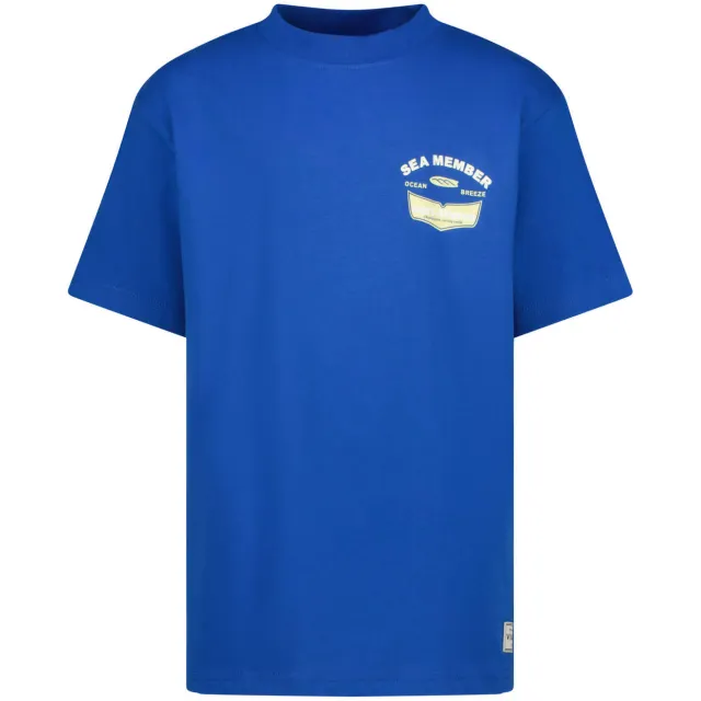 Vingino T-shirt blauw met print Hardblauw