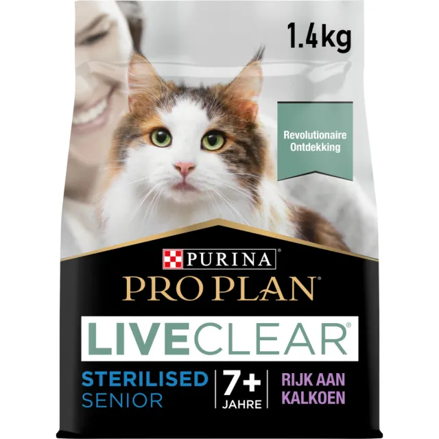 Pro Plan LiveClear Sterilised Senior 7+ kalkoen kattenvoer droog, foto 2