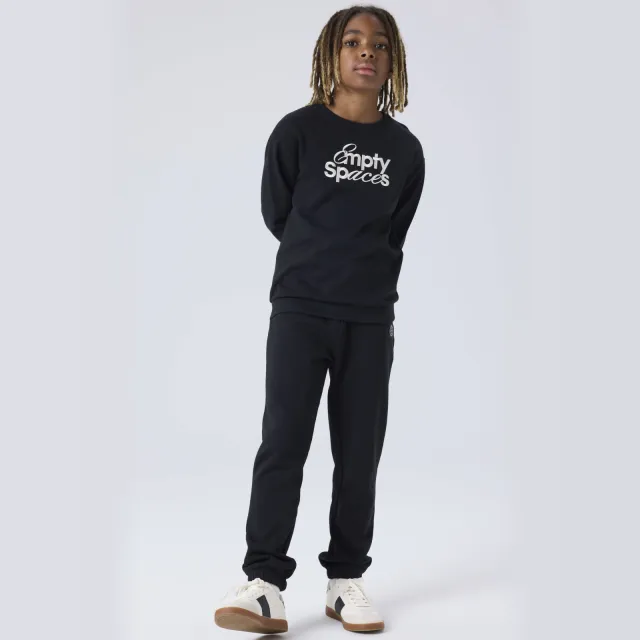 NAME IT KIDS sweater met borduursels - zwart