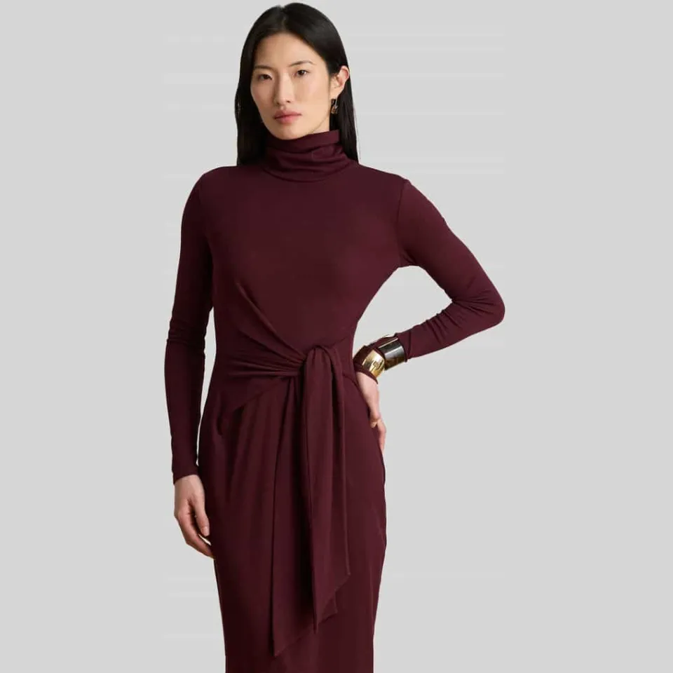 Lauren Ralph Lauren Vaureen jurk bordeaux, foto 3