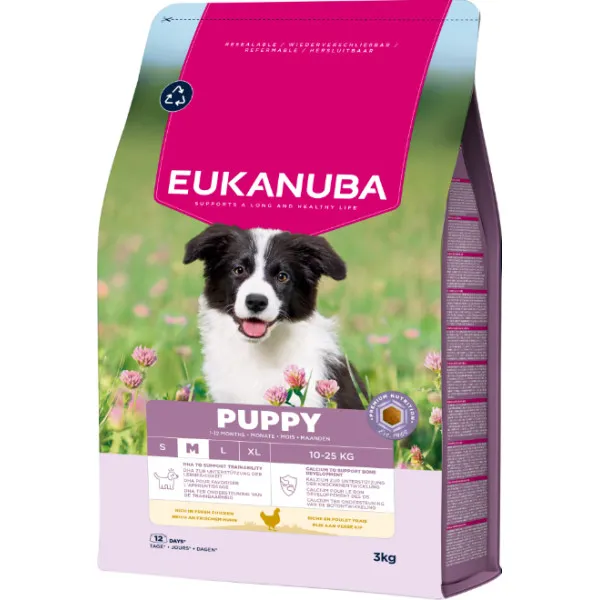 Eukanuba Life Care Dog Puppy Medium hondenvoer met kip
