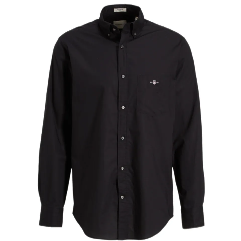 Gant regular fit poplin overhemd zwart, foto 3