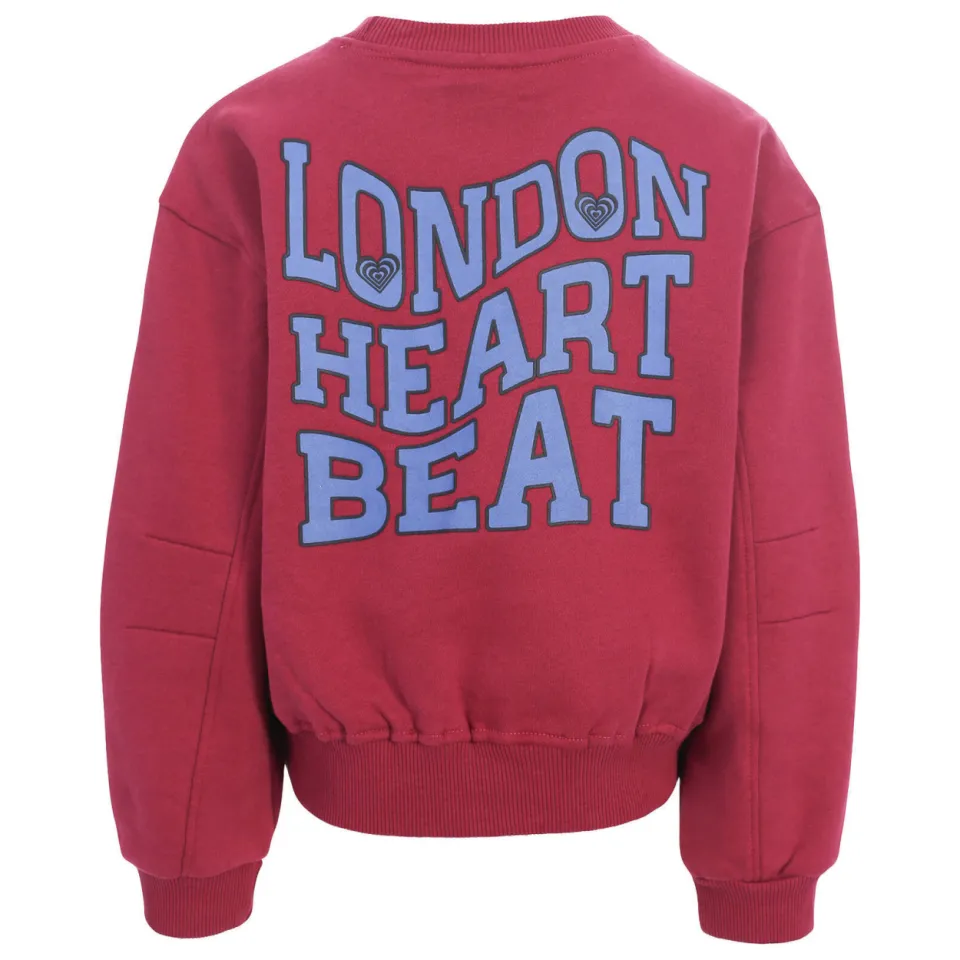 LOOXS 10sixteen rechtvallende sweater met backprint - donkerrood, foto 3