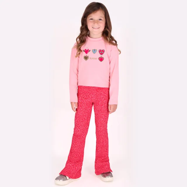 B.Nosy flared broek met print roze