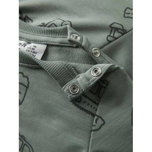 NAME IT BABY rechtvallende sweater met print - groen All over print, foto 3