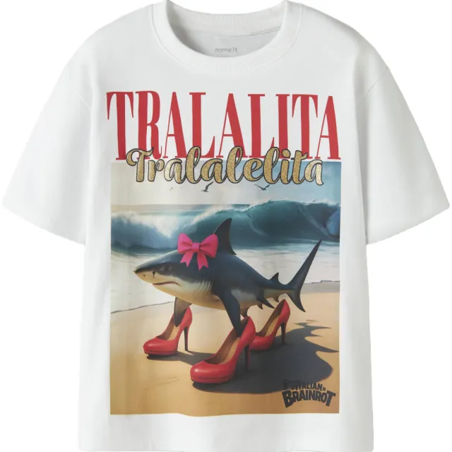 NAME IT T-shirt met printopdruk wit