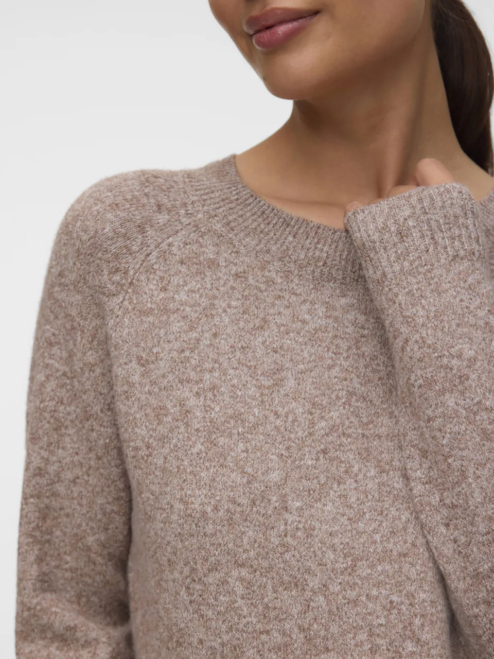 Vero Moda MATERNITY zwangerschaps trui gebreid lichtbruin, foto 5
