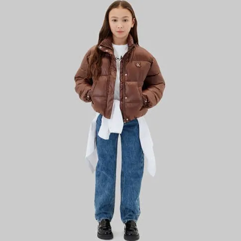 Calvin Klein gewatteerde winterjas bruin, foto 3