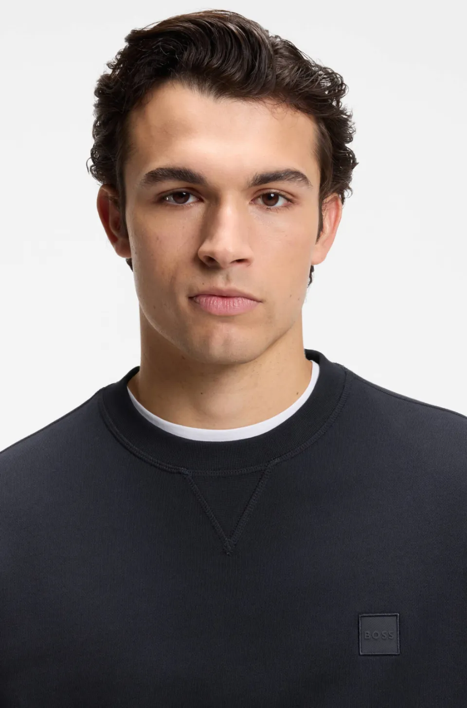 Boss sweater Westart met logo dark blue, foto 4