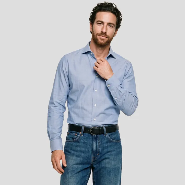 Profuomo slim fit overhemd - lichtblauw Royal