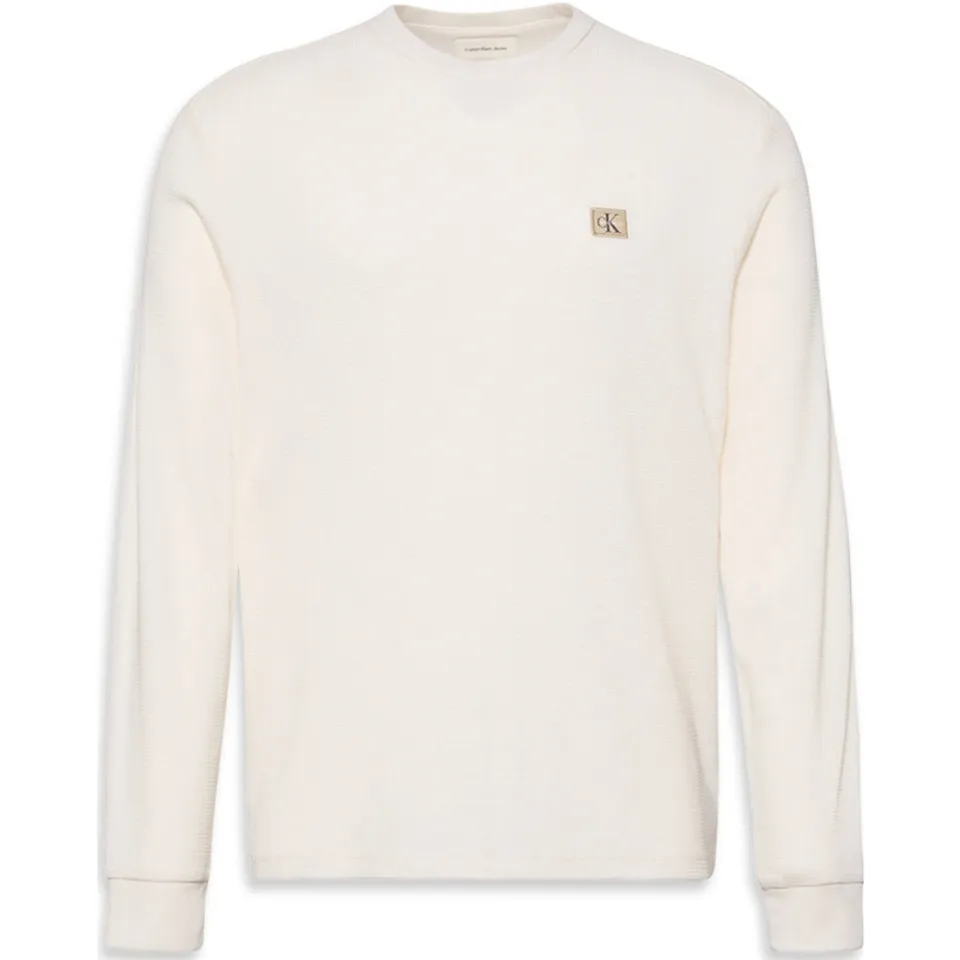 Calvin Klein JEANS longsleeve met ingebreid patroon ecru, foto 2