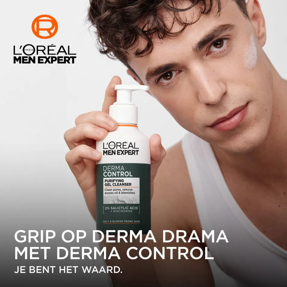 L'oréal Paris Men Expert De Derma Control Purifying gel cleanser - 260 ml, foto 5