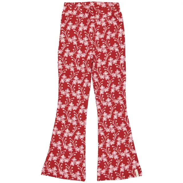 LEVV gebloemde flared broek rood