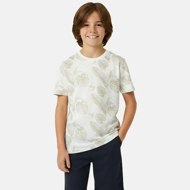 Cars T-shirt wit met bladprint