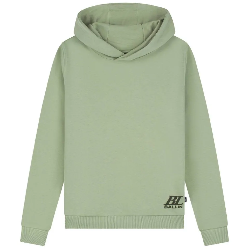 Ballin rechtvallende hoodie met backprint - groen, foto 3