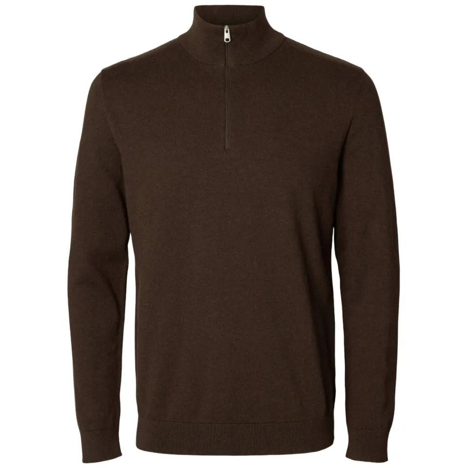 Selected katoenen regular fit trui - donkerbruin, foto 2