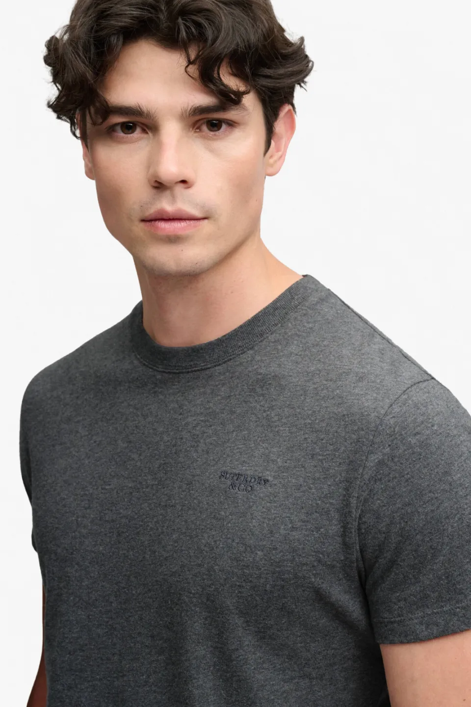 Superdry slim fit gemêleerd T-shirt - grijs/steengrijs, foto 4