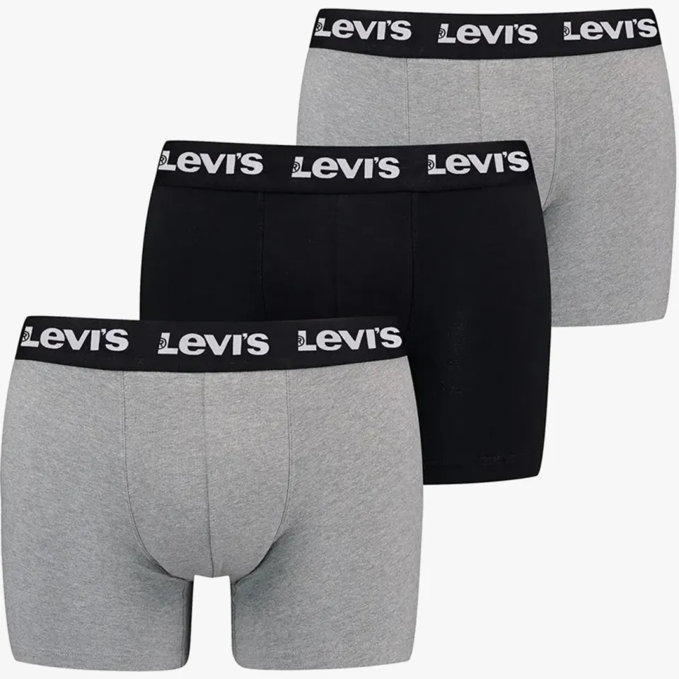 Levi's Boxershort met band met label in een set van 3 stuks Grijs