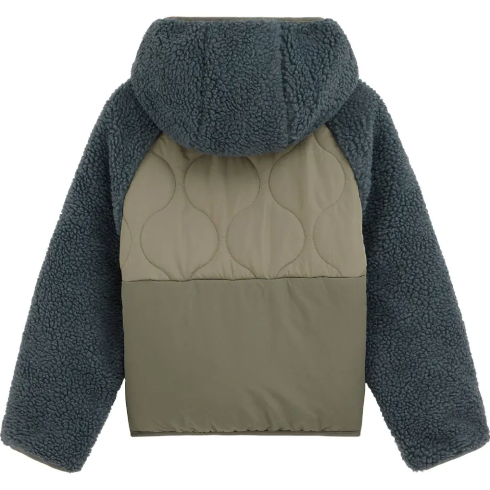 WE Fashion teddy winterjas grijs/kaki, foto 3