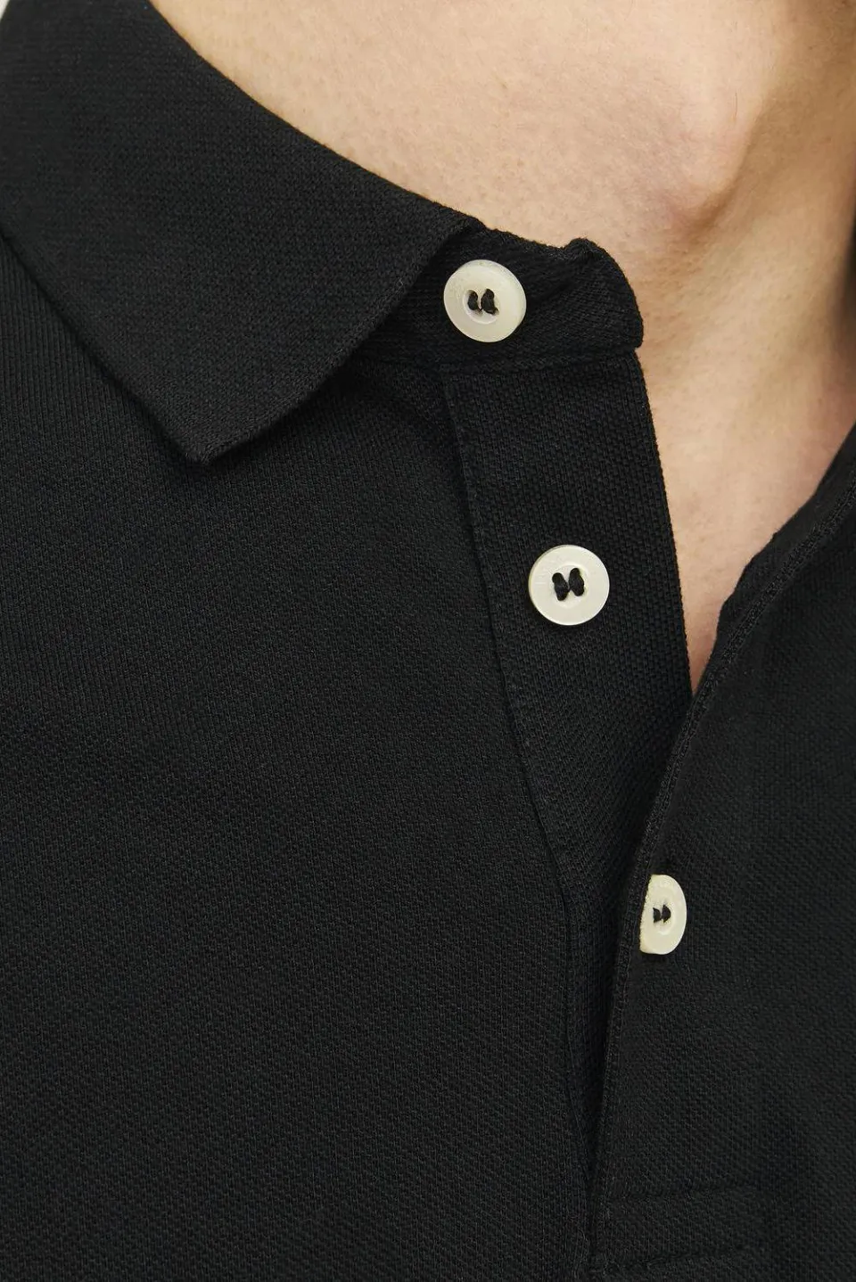 Jack & Jones ESSENTIALS slim fit polo JJEPAULOS van katoen black, foto 6