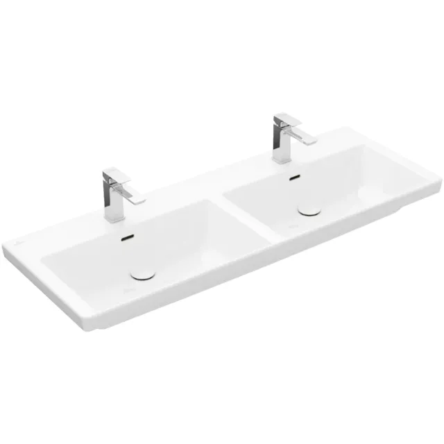 Villeroy & Boch Wastafel Villeroy & Boch Subway 3.0 Dubbele Wasbak 47x130x16.5 cm Wit Alpin