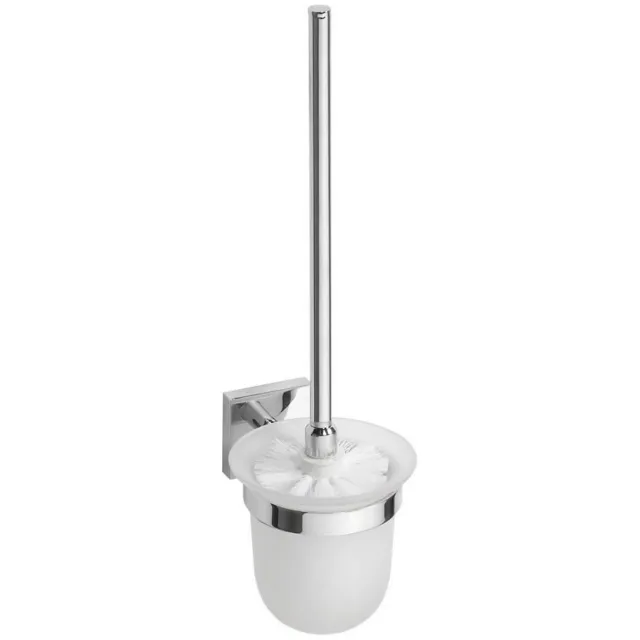 Sapho Toiletborstelhouder Sapho X-Square Hangend 11x39 cm Chroom / Melkglas