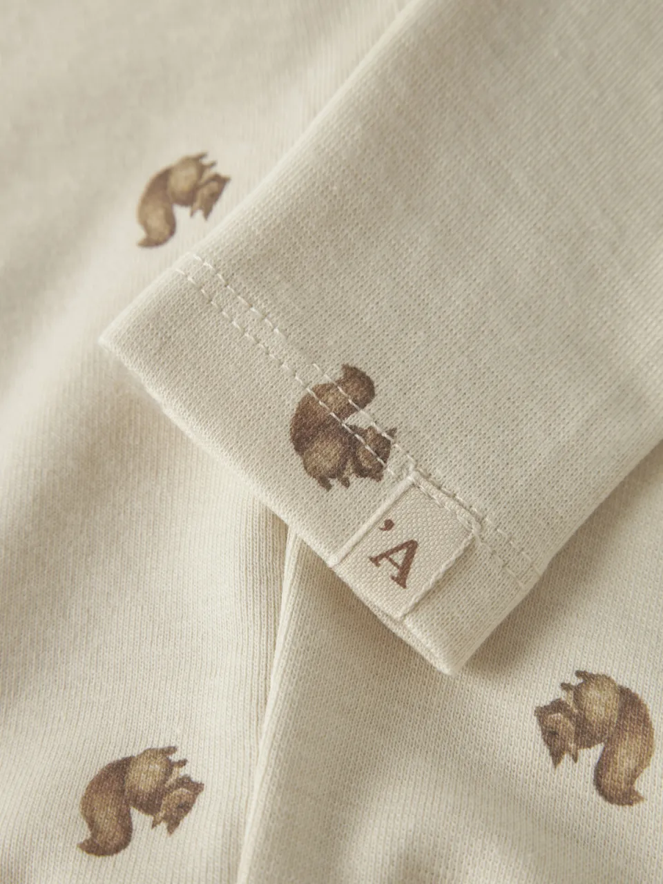 Lil' Atelier babybroek met print ecru/bruin, foto 4