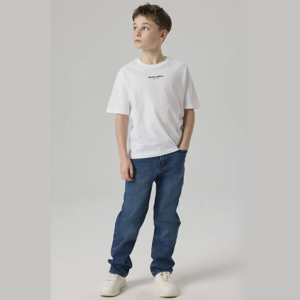 NAME IT KIDS straight leg jeans NKMRYAN dark blue denim